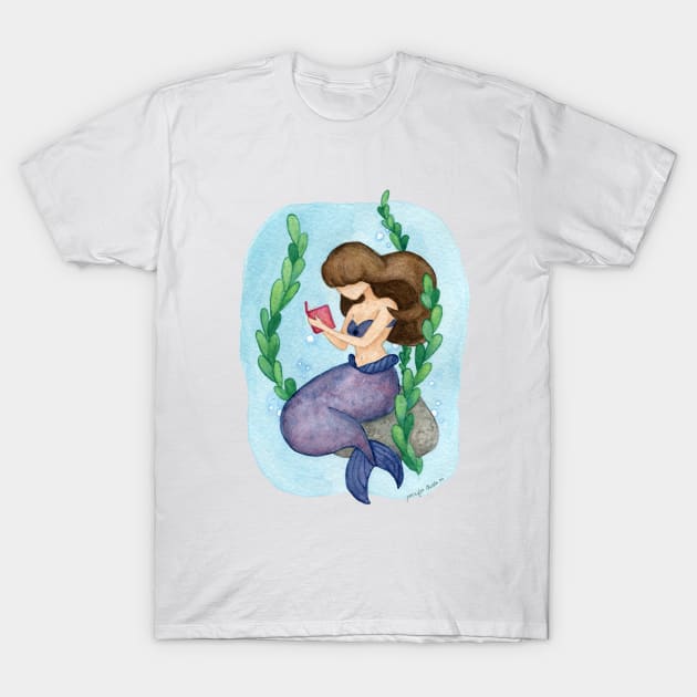 Reading Mermaid T-Shirt by FairytaleFoxDesigns